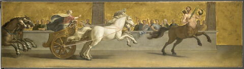 Le centaure Chiron enseigne la course de chars à Achille, image 1/3
