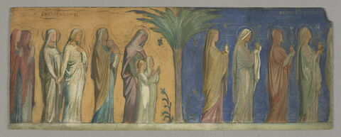 Cortège de saintes (esquisse pour le décor de Nîmes ou pour celui de St Vincent de Paul ?)