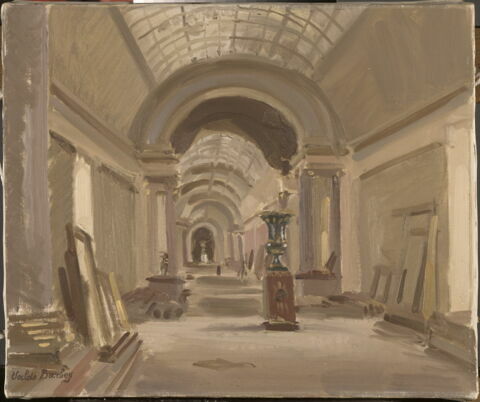 La Grande Galerie du musée du Louvre pendant les travaux, en 1946., image 2/3