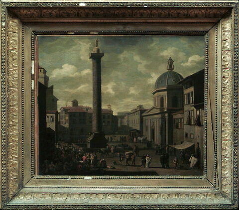 Vue de la place Colonna à Rome avec la Colonne Trajane et de l'église Sainte-Marie-de-Lorette à Rome, image 4/4