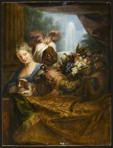 Angola, trompette de Louis XIV, tenant une corbeille de fruits, image 1/4