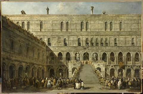 Le Couronnement du doge de Venise sur l'escalier des Géants au palais des Doges de Venise