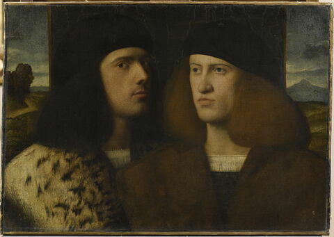 Double portrait : deux jeunes hommes, dit autrefois Portrait de Giovanni et Gentile Bellini ou Portrait de deux patriciens de Venise, image 1/2