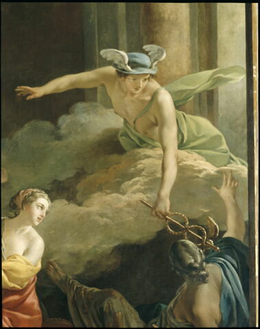 Mercure amoureux de Hersé, change en pierre Aglaure qui voulait l'empêcher d'entrer chez sa soeur, image 2/5