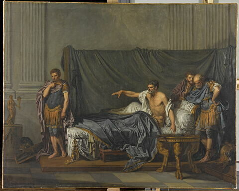 L'Empereur Sévère reproche à Caracalla, son fils, d'avoir voulu l'assassiner, dit aussi : Septime Sévère et Caracalla., image 1/3