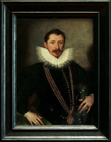 Portrait d'homme portant la médaille de l'empereur Rodolphe II (1552-1612), image 2/2