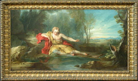 Narcisse contemplant son reflet dans l'eau, image 2/3
