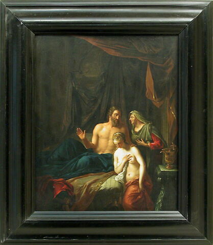 Sarah présente Agar l’Égyptienne à Abraham pour qu’elle donne à ce dernier un enfant, image 2/3