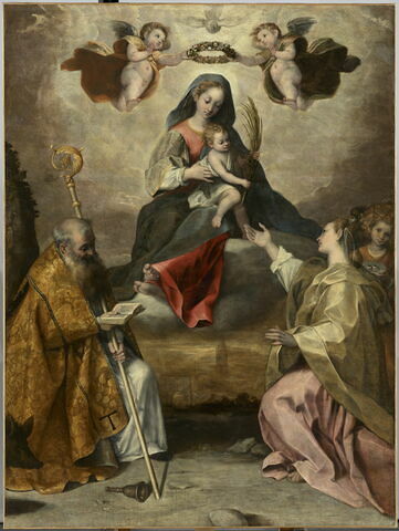 La Vierge à l'Enfant en gloire avec saint Antoine abbé et sainte Lucie