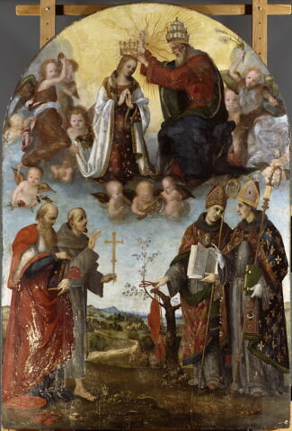 Le Couronnement de la Vierge avec saint Jérôme, saint François, saint Bonaventure et saint Louis de Toulouse, image 7/9