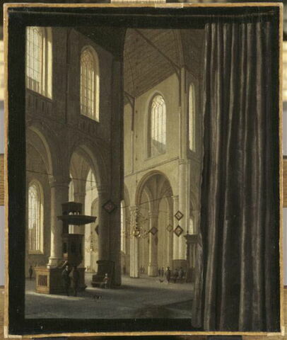 Intérieur d'église partiellement masqué par un rideau, image 8/9