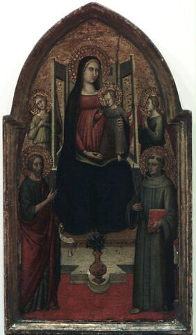 La Vierge et l'Enfant entourés de deux anges et de deux saints, image 12/13