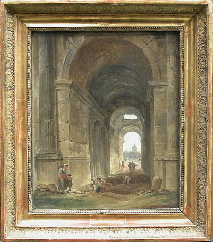 Vue du guichet du Louvre vers le collège des Quatre-Nations (plus tard Institut de France), vers (ou après) 1780, image 4/5