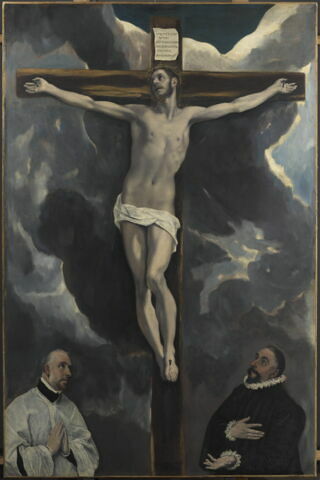Le Christ en croix adoré par deux donateurs, image 5/8