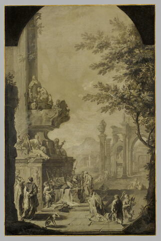 Tombeau allégorique de l'archevêque Tillotson (1630-1694), image 1/2