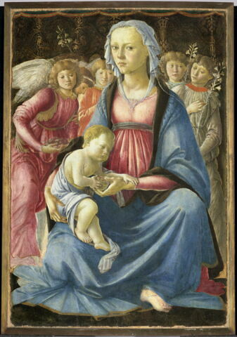 La Vierge et l'Enfant entourés de cinq anges