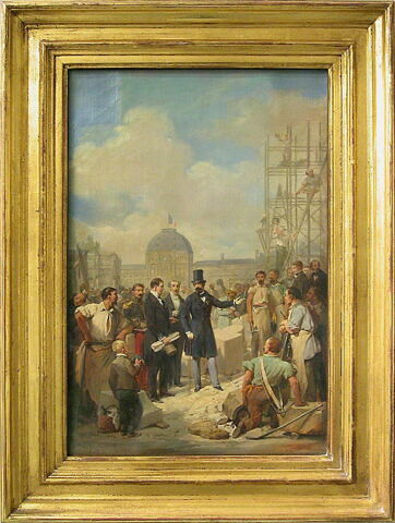 Napoléon III visitant le chantier du nouveau Louvre, image 3/4