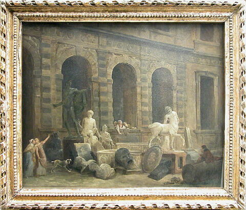 Le Dessinateur d'antiques devant la Petite Galerie du Louvre, image 2/2