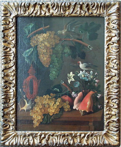 Nature morte aux raisins, fleurs et coquillages, image 2/3