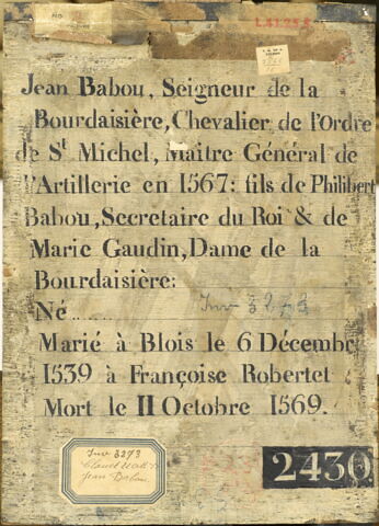 Jean Babou, seigneur de la Bourdaisière (1511-1569), image 4/5