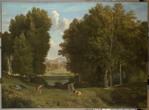 Les joueurs de palet ; paysage