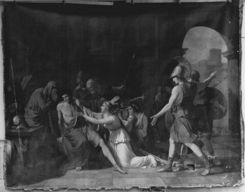 Méléagre supplié par sa famille de prendre les armes pour défendre la ville de Calydon, image 3/3