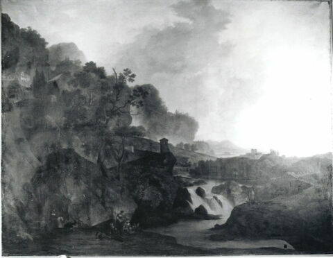 Paysage, site d'Italie avec le Vésuve