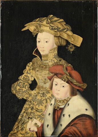 Portrait de fantaisie de Sibylle de Clèves avec son fils Jean-Frédéric, futur duc de Saxe