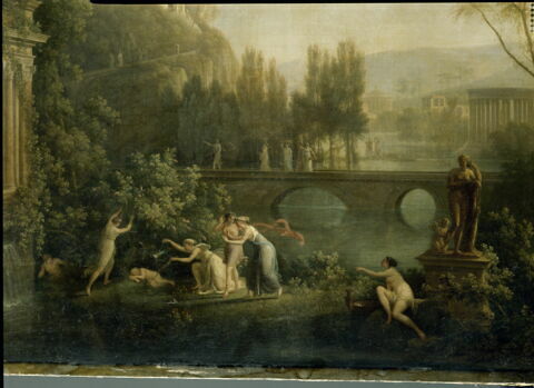 L'île d'Amour. Des Nymphes enlèvent à ce dieu ses flèches et son carquois., image 3/4