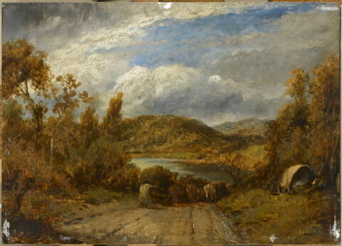 Paysage avec troupeau