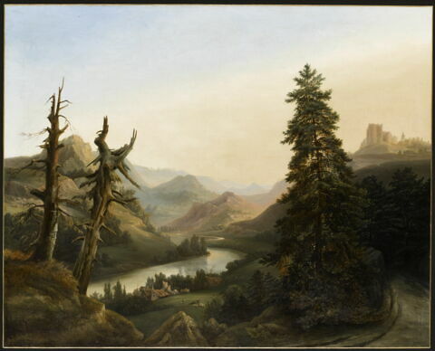 Vue prise au Mont-Doré (Auvergne), soleil levant