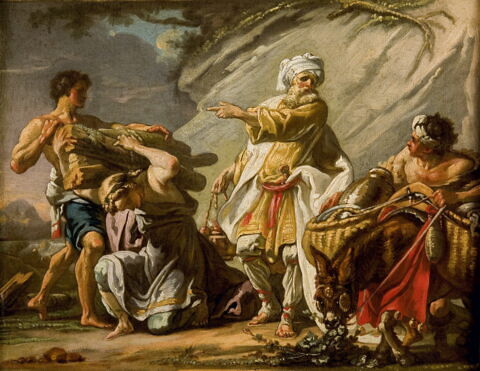 Abraham se préparant au sacrifice d'Isaac, image 3/4