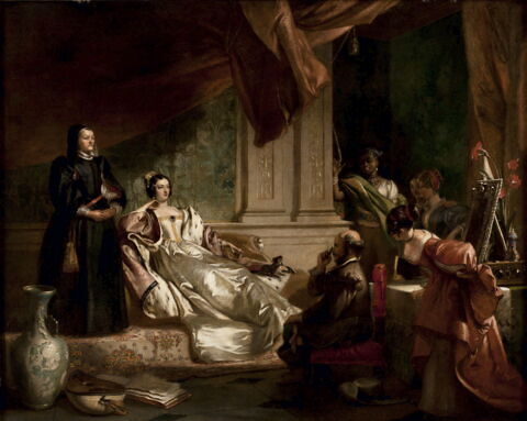 Sancho Panza dans l'appartement de la duchesse, déclarant la folie de Don Quichotte son maître, 1823 (ou 1828), image 3/3