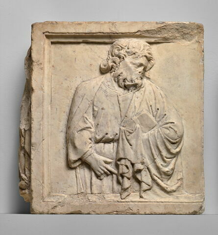 Prophète ou apôtre  barbu, visage de profil à droite, tête inclinée vers la gauche, tenant un livre, image 1/6