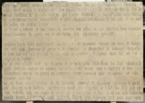 Épitaphe en français de Jean, Bernard et Renaud de Dormans (morts en 1380, 1381 et 1386)