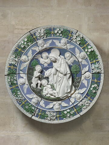 La Vierge adorant l'Enfant en présence de saint Jean Baptiste enfant et de deux chérubins