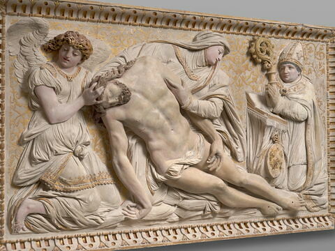 Vierge de pitié avec Philippe le Bel, abbé de Sainte-Geneviève, en prière, image 3/9