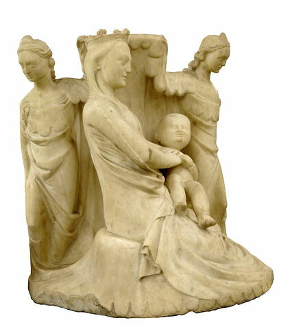 Vierge d'humilité entre deux anges tenant des courtines, image 3/3