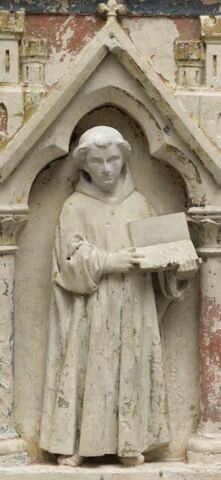 Trois anges et trois clercs, sous des arcatures, image 4/7