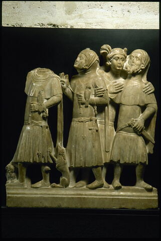 Groupe de personnages en costume civil (scène de réconciliation ?), image 3/5