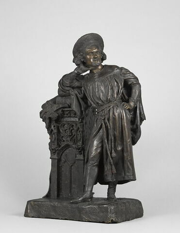Auguste Vallet de Viriville (1815-1868) en costume de fantaisie, accoudé à un meuble gothique, image 2/10