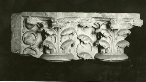 Deux chapiteaux à feuillages, engagés et juxtaposés, image 5/7