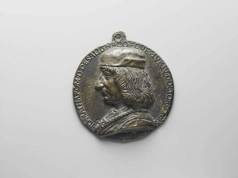 Médaille : Jean de Matheron, chambellan du roi Charles VIII / Jean de Matharon en armure, image 1/2