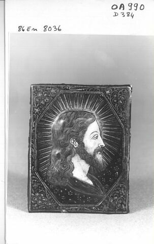 Plaque en relief : Tête de Christ, image 2/2