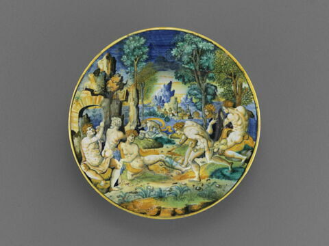 Assiette : Apollon et Marsyas