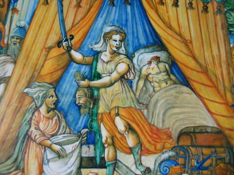 Plat rond : Judith et Holopherne, image 3/6