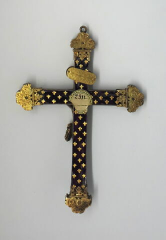 Croix à bras semés de fleurs de lys d'or sur fond d'émail violet, image 4/7