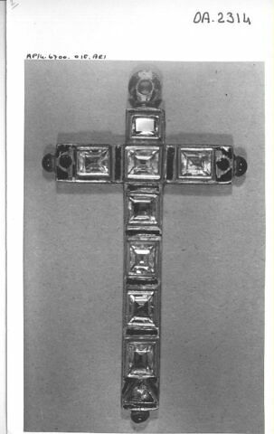 Croix en argent doré et huit pavés de cristal de roche, image 4/5
