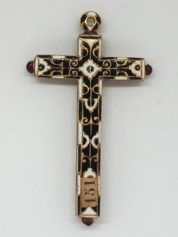Croix en argent doré et huit pavés de cristal de roche, image 2/5