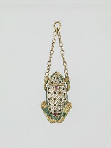 Pendentif : crapaud en or émaillé et rubis, image 3/3